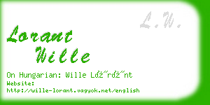 lorant wille business card